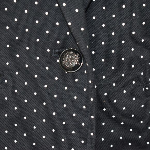 BANANA REPUBLIC Women's Single button Polka dot Blazer Black Size 2 - Picture 6 of 10